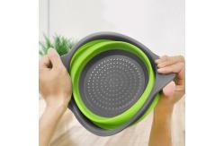 China Lightweight Round Space Saving Silicone Colander Strainer supplier