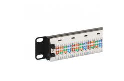 China Straight 1U RJ45 Network Patch Panel 24 Port Cat6 Rack Mount supplier