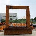 Wide 9ft Corten Steel Water Feature 180cm Rain Curtain Fountain Outdoor for sale