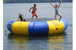China 4m bule and yellow water trampoline, inflatable water games trampoline supplier