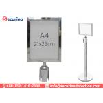 Stainless Steel A3 A4 Stanchion Pole Sign Holder Frame For Advertising Information for sale