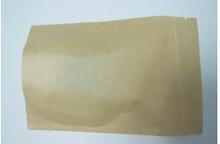 China Clear Front Brown Kraft Paper Three Side Seal Bag For Cookies Packaging supplier