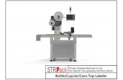China 300pcs/min Bottle Labeling Machine Cup / Jar / Cans Top Labeler supplier