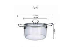 China 2.3L 3.5L Transparent Borosilicate Glass Soup Pot supplier