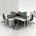 Wooden Office Desk Partition 4 Person Staff Cubicle Office Table