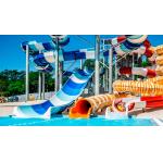 Commercial Water Park Swimming Pool Design Rainbow Fiberglass Slide Set for sale