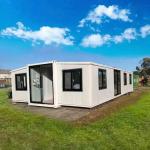 Expandable Container House Steel Frame Structure With EPS / Rock Wool Sandwich Panel Wall for sale