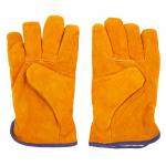 Winter Fleece Lined Leather Gloves  Yellow High Temperature BBQ Gloves for sale