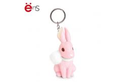 China OEM ODM Promotional Plastic Keychain , Rabbit Key Ring Eco Friendly Material supplier