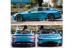 China Swipeable Air Release PET Gloss Car Vinyl Wrap Metallic Coastal Blue supplier