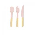 160mm Disposable Compostable Yellow Party Dip Dyed Wooden Utensils For Celebration for sale