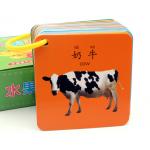 Square Shape Rigid Cardboard Kids Education Flash Cards 2mm Thick