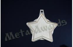China Blank Silver Star Medal , Laser Engraved Medals With Insert Recessed Silver Plating supplier