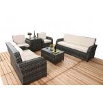 6 PCS Chair Back Adjustable Rattan Sofa Set With Powder Coated Steel Frame for sale