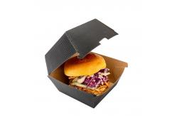 China Retangle Bleached Fast Food Disposable Burger Boxes Packing Custom Logo Printing supplier