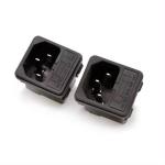 HC-99-F2 1PC Receptacle Connector 3 PIN C14 Male AC Power Inlet Socket With Fuse Holder 250V 10A Fuse Holder Male Plug for sale