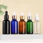 Hair Oil Glass Cosmetic Containers Rose Gold Dropper Bottle Transparent OEM for sale
