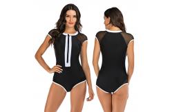 China Active Stretch Zip Womens Surfing Suits Breathable Mesh One Piece supplier