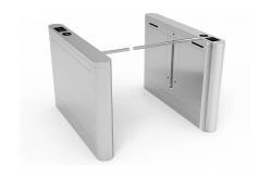 China Bidirectional BLDC 30 Person / Min Drop Arm Turnstile Mifare Reader 24V supplier