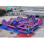 Amusement Park Inflatable Bounce With Slide Digital  Printing