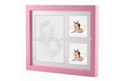 China Customized Baby Clay Imprint Kit Wood Clay Handprint And Footprint Frame supplier