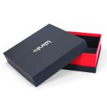 Custom red Cardboard Magnetic Gift Box with Luxury Black Lid Base wholesale for sale