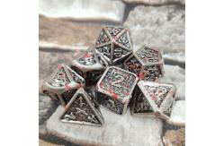 China Hand Made Metal Polyhedral Dice Set For Rpg Games Silver And Black supplier