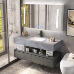 Solid Wood Bathroom Vanity Cabinets Furniture European Modern Minimalist With Single Sink for sale