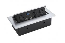 China Conference Table Pop Up Power Socket , Office Furniture Pop Out Plug Socket 15A supplier