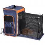 Soft Pet Travel Carrier Cage Expandable Cat Transport Bag With Pocket for sale