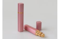 China Pink Engraved Glass Travel Perfume Atomiser Bottles 12ml Rectangular Shape supplier