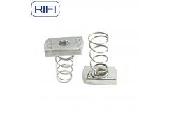 China Silver Carbon Steel Unistrut Pring Nut With Customise Hole Size supplier