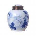 Ceramic Jars White Blue Flower Storage Canister OEM for sale