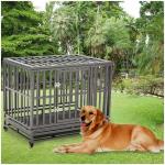 Horizontal Sliding Folding Dog Crate Stainless Steel