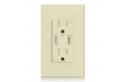 China Tamper Resistant Fast Charging USB Socket Wall Mounted 15A 120V supplier