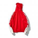 Retro Hip Hop Mens Oversized Pullover Hoodie Contrast Panel Print Sleeves for sale