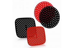 China Reusable Square Silicone Air Fryer Mat Non Stick 21cm supplier