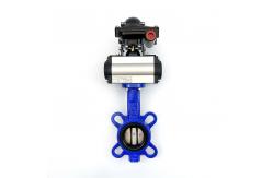 China DN50 Water Wafer Butterfly Valves With NBR Sealing Material And Pneumatic Actuator supplier