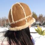 Merino Sheepskin Ladies Hat Soft Fashion Real Shearing Double Face For Unisex for sale