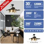 42 inches Invisible Blade Ceiling Fan  Farmhouse Style With Light