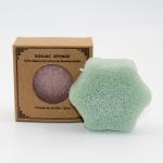 7g Hexagon Facial Konjac Cleansing Sponge With Bamboo Charcoal for sale