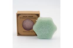 China 7g Hexagon Facial Konjac Cleansing Sponge With Bamboo Charcoal supplier