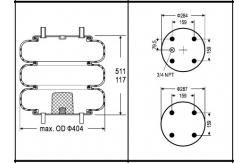 China Contitech FT530-35537 Triple Convoluted Air Bag / Air Spring Firestone W013587853 supplier