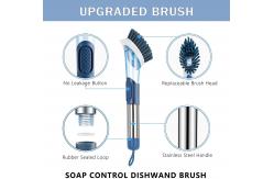 China PP Soap Dispensing Dish Brush With 4 Replacement Heads supplier