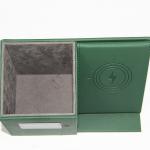 ODM Ultraportable Leather Pencil Holder , Dustproof Wireless Charging Desk Organizer