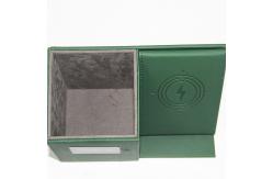 China ODM Ultraportable Leather Pencil Holder , Dustproof Wireless Charging Desk Organizer supplier