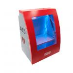 China Universal Red Curved Alarmed Wall Mount AED Cabinet For Illumination manufacturer