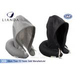 Hoodie Travel Neck Pillow U Shape Cervical Rest Soft Fabric With Hood For Sleeping for sale