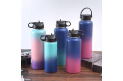 China Double Wall Stainless Steel Insulated Vacuum Thermos Cup Gradient Pink Blue 18oz supplier