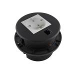 3.15 Inch Cutout Hole Hidden Desk Plug Power Strips With 1 EU Power And 1 Internet RJ45 for sale